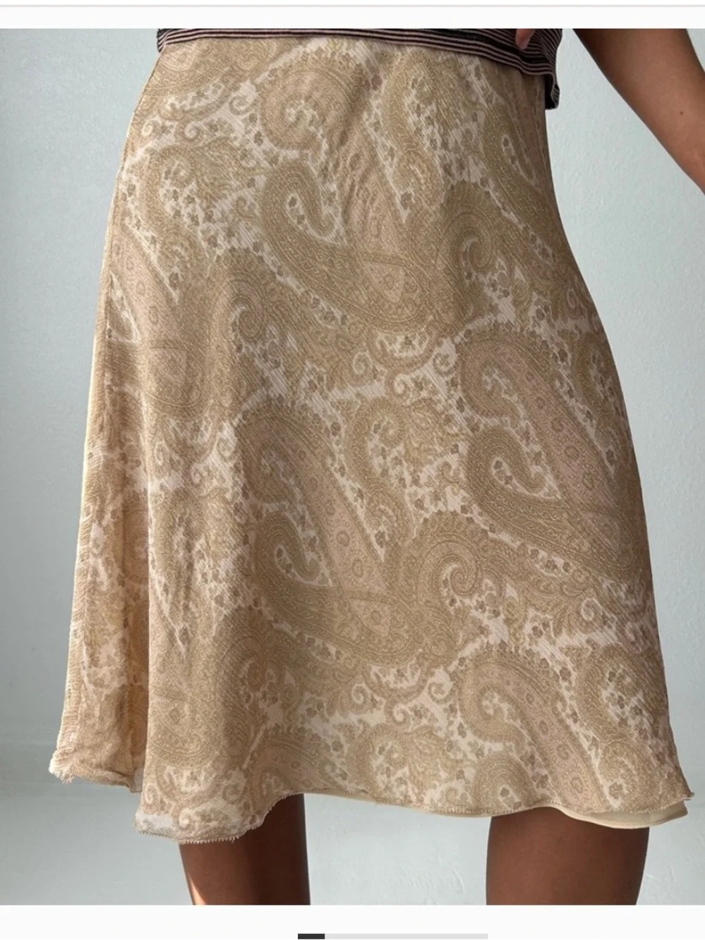 Ralph Lauren paisley print a line skirt